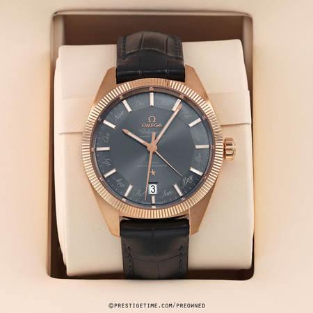 Pre-owned Omega Globemaster Annual Calendar Sedna gold 41mm 130.53.41.22.03.001